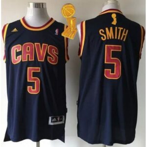 6864280817487_1 Revolution 30 Cavaliers #5 J.R. Smith Navy Blue CavFanatic The Champions Patch Stitched NBA Jersey