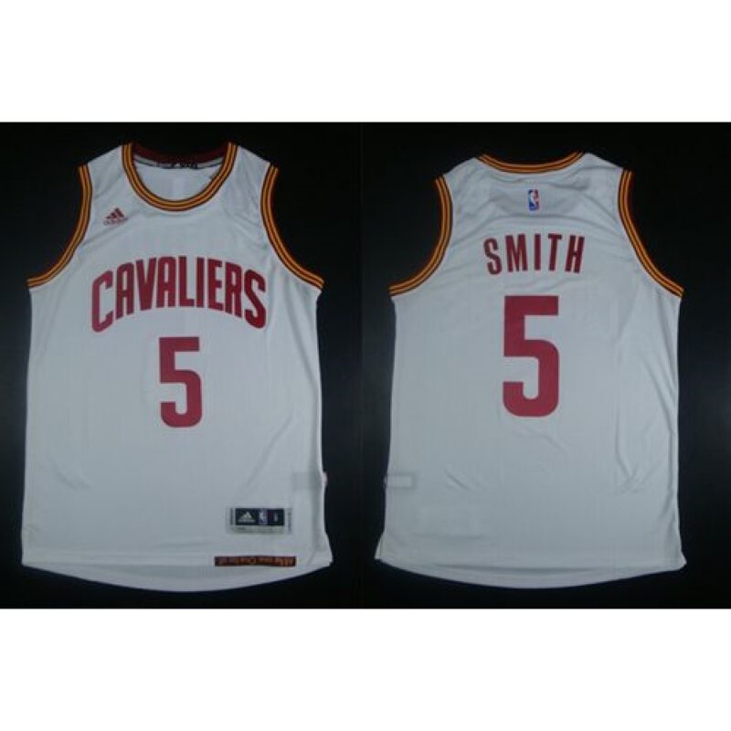 686428231034a_1 Revolution 30 Cavaliers #5 J.R. Smith White Stitched NBA Jersey
