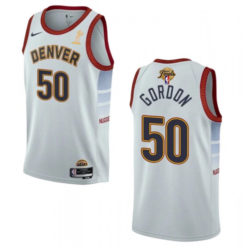 6864289ee715c_1 Men's Denver Nuggets #50 Aaron Gordon White 2023 Finals Champions Icon Edition Stitched Basketball Jersey