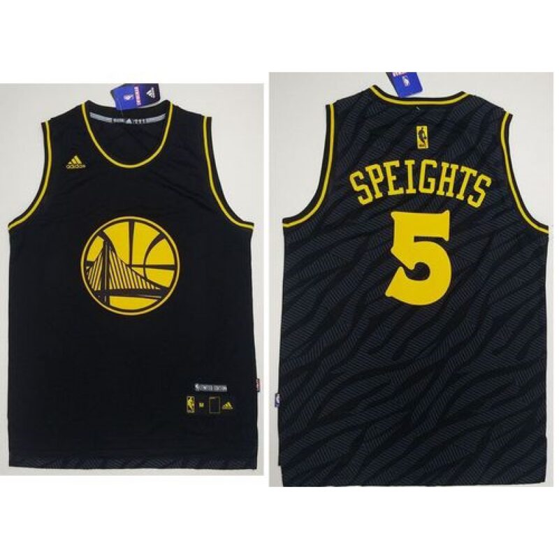 686428e09b33c_1 Warriors #5 Marreese Speights Black Precious Metals Fashion Stitched NBA Jersey
