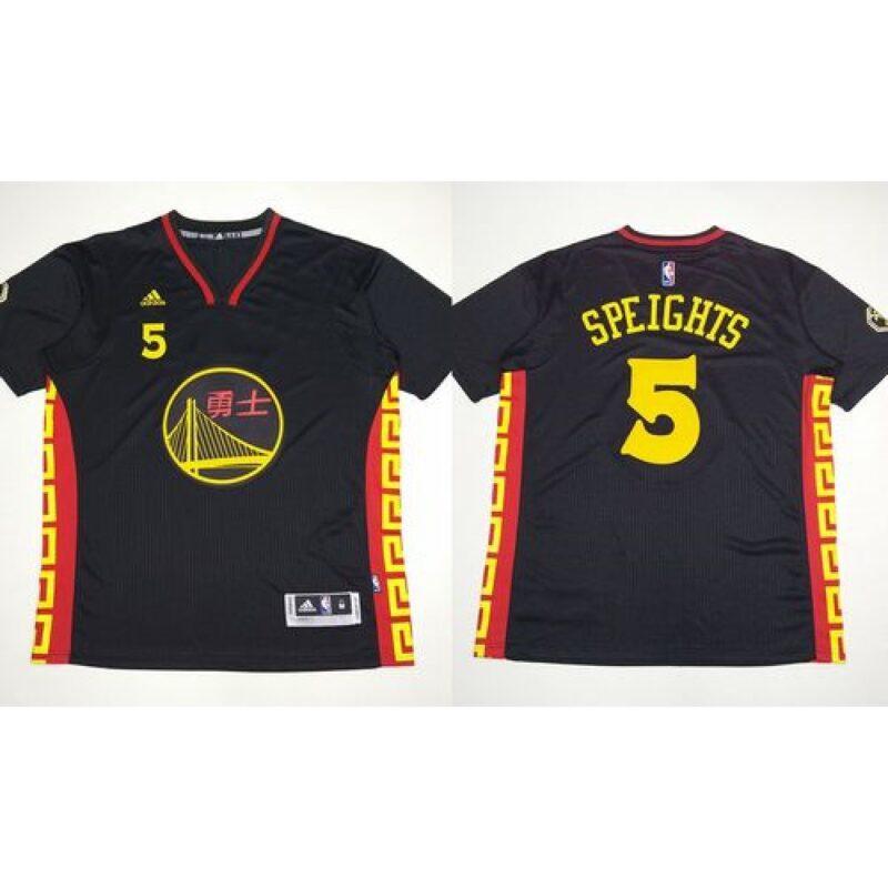 686428ea8f93c_1 Warriors #5 Marreese Speights Black Slate Chinese New Year Stitched NBA Jersey