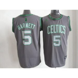 686428f8186f2_1 Celtics #5 Kevin Garnett Grey Graystone Fashion Embroidered NBA Jersey