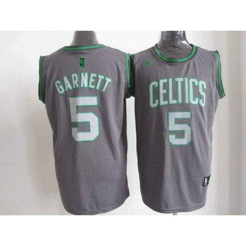 686428f8186f2_1 Celtics #5 Kevin Garnett Grey Graystone Fashion Embroidered NBA Jersey