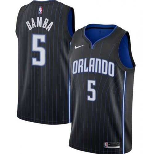 686429086882c_1 Men's Orlando Magic #5 Mohamed Bamba Black Icon Edition Stitched Swingman Jersey