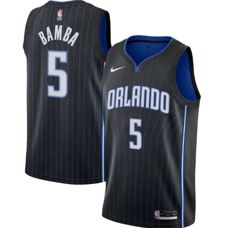 686429086882c_1 Men's Orlando Magic #5 Mohamed Bamba Black Icon Edition Stitched Swingman Jersey