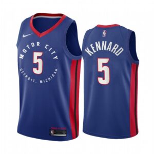 6864293acf85b_1 Men's Detroit Pistons #5 Luke Kennard 2020 Blue City Edition Stitched Jersey