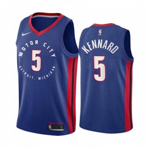 6864293acf85b_1 Men's Detroit Pistons #5 Luke Kennard 2020 Blue City Edition Stitched Jersey