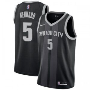 686429418c049_1 Men's Detroit Pistons #5 Luke Kennard Black Stitched Jersey
