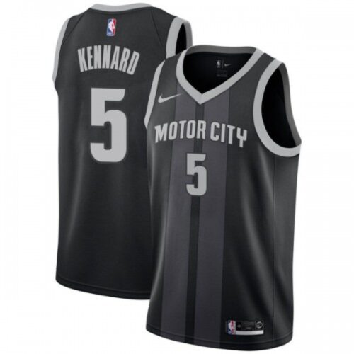 686429418c049_1 Men's Detroit Pistons #5 Luke Kennard Black Stitched Jersey