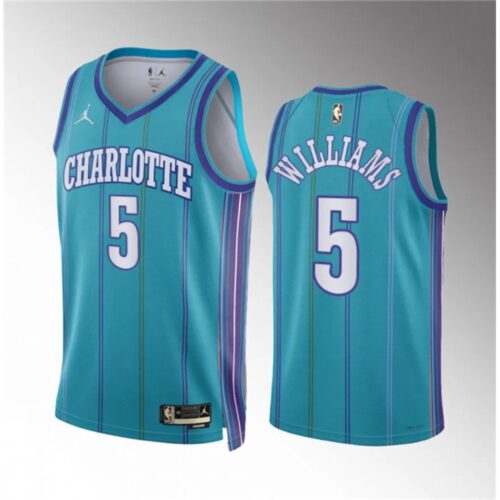 68642955f0937_1 Men's Charlotte Hornets #5 Mark Williams Teal 2023/24 Classic Edition Stitched Basketball Jersey