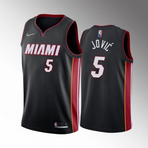 686429744a67b_1 Men's Miami Heat #5 Nikola Jovic 2022 Black Icon Edition 75th Anniversary Stitched Basketball Jersey