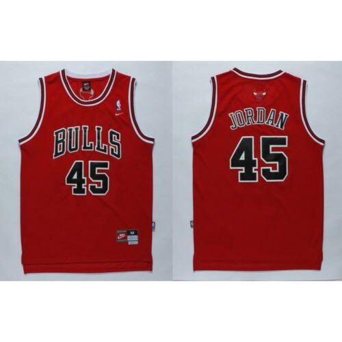 686429a7ded8f_1 Bulls #45 Jordan Stitched Red NBA Jersey