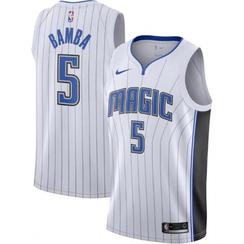 686429c83e9bc_1 Men's Orlando Magic #5 Mohamed Bamba White Association Edition Stitched Swingman Jersey