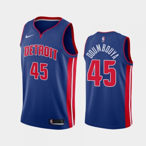 686429d24cccb_1 Men's Detroit Pistons #45 Sekou Doumbouya Blue Stitched Jersey