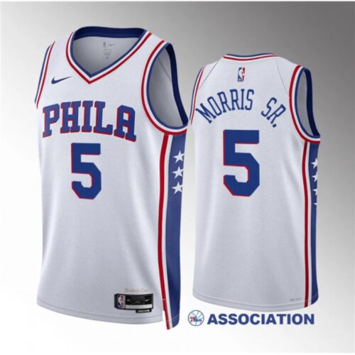 68642a045cc90_1 Men's Philadelphia 76ers #5 Marcus Morris Sr White Association Edition Stitched Jersey