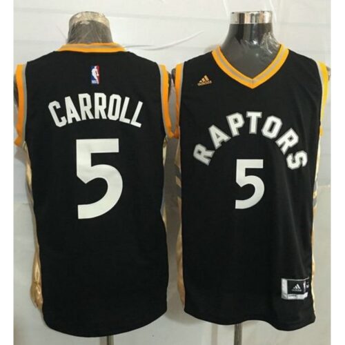 68642a36b988b_1 Raptors #5 DeMarre Carroll Black/Gold Stitched NBA Jersey