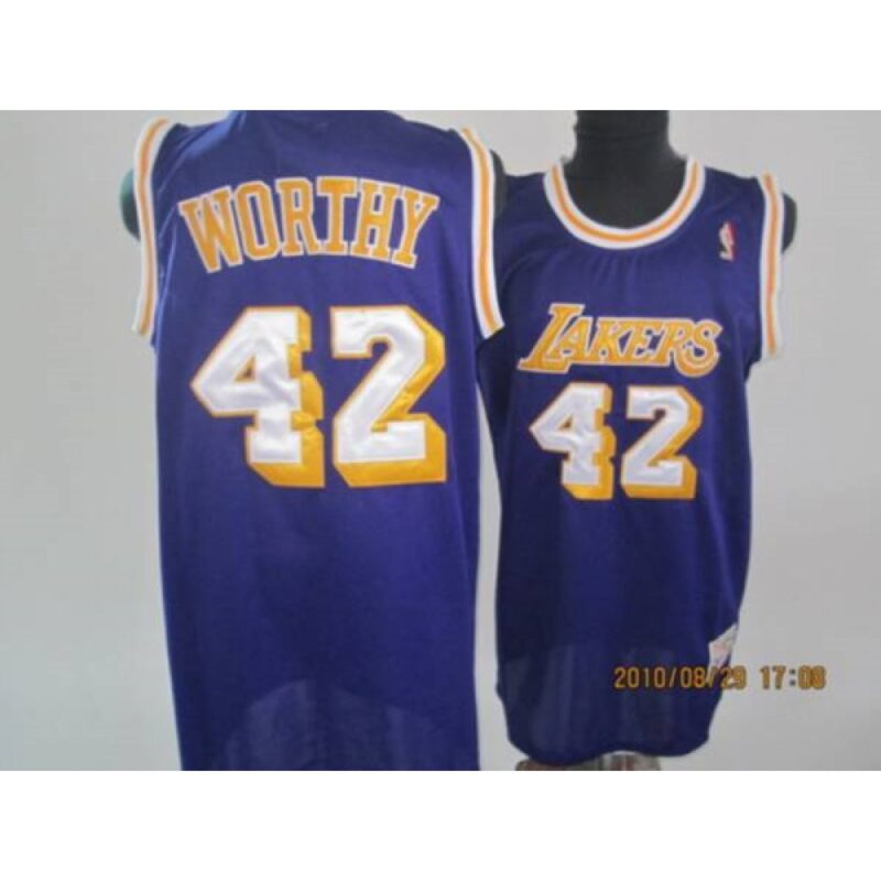 68642a4ec4597_1 Lakers #42 James Worthy Stitched Purple Throwback NBA Jersey