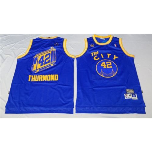 68642a58db387_1 Warriors #42 Nate Thurmond Blue Throwback The City Stitched NBA Jersey