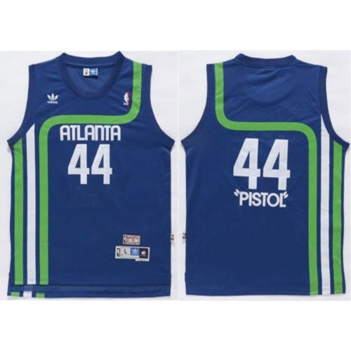 68642aaff2c9f_1 Hawks #44 Pete Maravich Light Blue "Pistol" Soul Swingman Stitched NBA Jersey