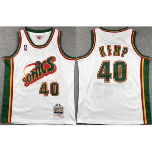 68642b0e036f1_1 Youth Oklahoma City Thunder #40 Shawn Kemp White Stitched Basketball Jersey