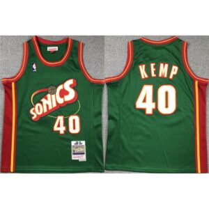 68642b10e13f0_1 Youth Oklahoma City Thunder #40 Shawn Kemp Green Stitched Basketball Jersey