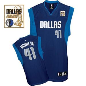 68642b6c45b49_1 Mavericks 2011 Champion Patch #41 Dirk Nowitzki Blue Stitched NBA Jersey