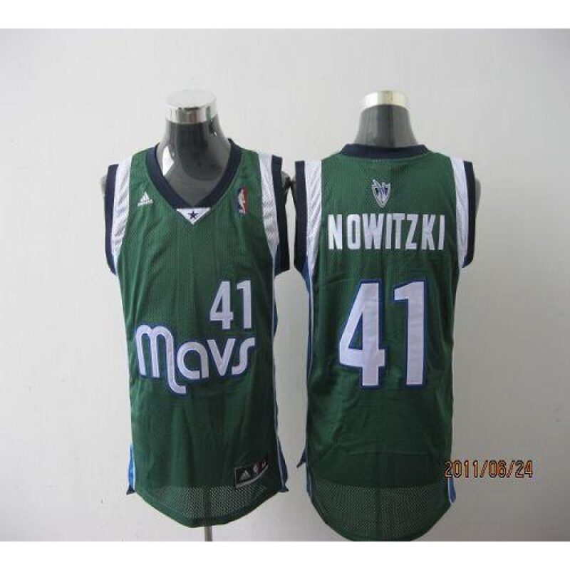 68642b843005f_1 Mavericks #41 Dirk Nowitzki Revolution 30 Green Stitched NBA Jersey