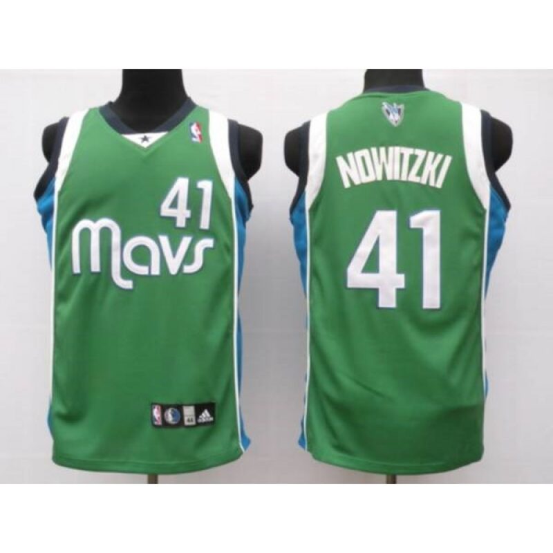 68642b878e2c7_1 Mavericks #41 Dirk Nowitzki Stitched NBA Green Jersey