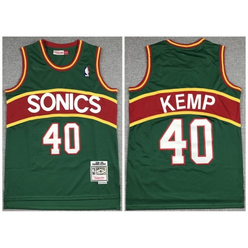 68642c0c32fa3_1 Men's Oklahoma City Thunder #40 Shawn Kemp Green 1994-95 Throwback SuperSonics Stitched Jersey