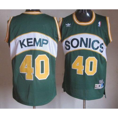 68642c1694cb2_1 Thunder #40 Shawn Kemp Green SuperSonics Throwback Stitched NBA Jersey