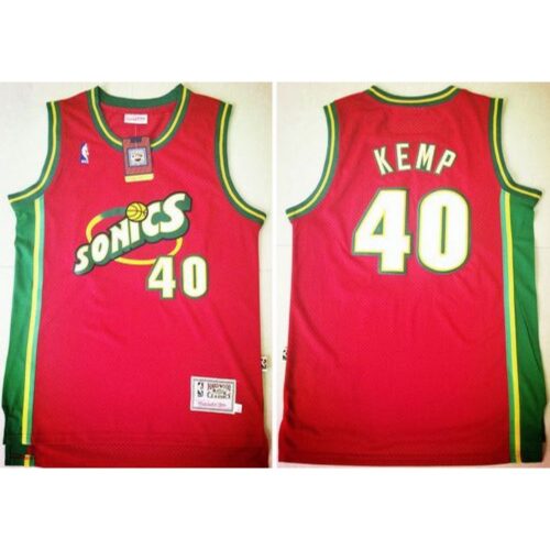 68642c1a12e7c_1 Thunder #40 Shawn Kemp Red SuperSonics Throwback Stitched NBA Jersey