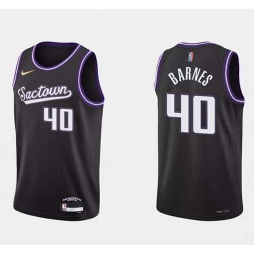 68642c3b67b91_1 Men's Sacramento Kings #40 Harrison Barnes 2021/22 Black 75th Anniversary City Edition Stitched Basketball Jersey