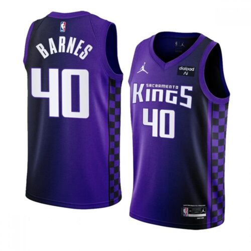 68642c4f24db8_1 Men's Sacramento Kings #40 Harrison Barnes Purple 2023/24 Statement Edition Swingman Stitched Basketball Jersey