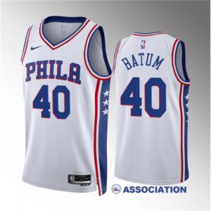 68642c5fcdd32_1 Men's Philadelphia 76ers #40 Nicolas Batum White Association Edition Stitched Jersey