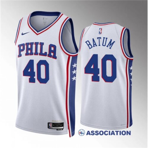 68642c5fcdd32_1 Men's Philadelphia 76ers #40 Nicolas Batum White Association Edition Stitched Jersey