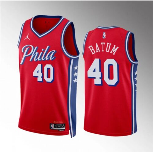 68642c6335fe5_1 Men's Philadelphia 76ers #40 Nicolas Batum Red Statement Edition Stitched Jersey
