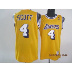 68642ce424826_1 Lakers #4 Byron Scott Stitched Yellow Throwback NBA Jersey