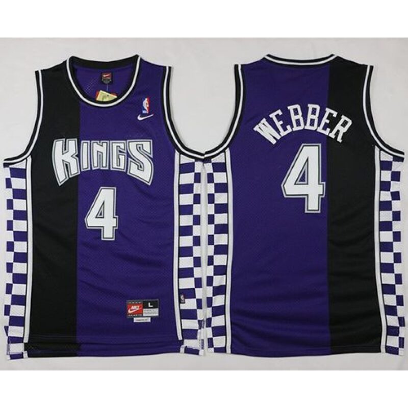 68642d1ca9693_1 Kings #4 Chris Webber Purple/Black Throwback Stitched NBA Jersey