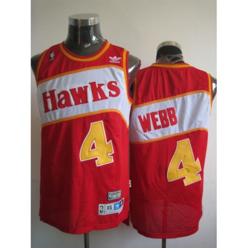 68642d5fab919_1 Hawks #4 Spud Webb Red Stitched Throwback NBA Jersey