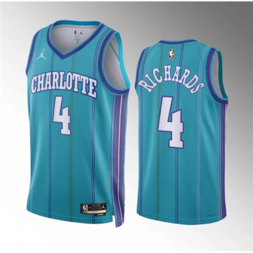 68642e3612232_1 Men's Charlotte Hornets #4 Nick Richards Teal 2023/24 Classic Edition Stitched Basketball Jersey
