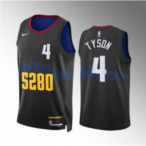 68642e39622df_1 Men's Denver Nuggets #4 Hunter Tyson Black 2023 City Edition Stitched Basketball Jersey