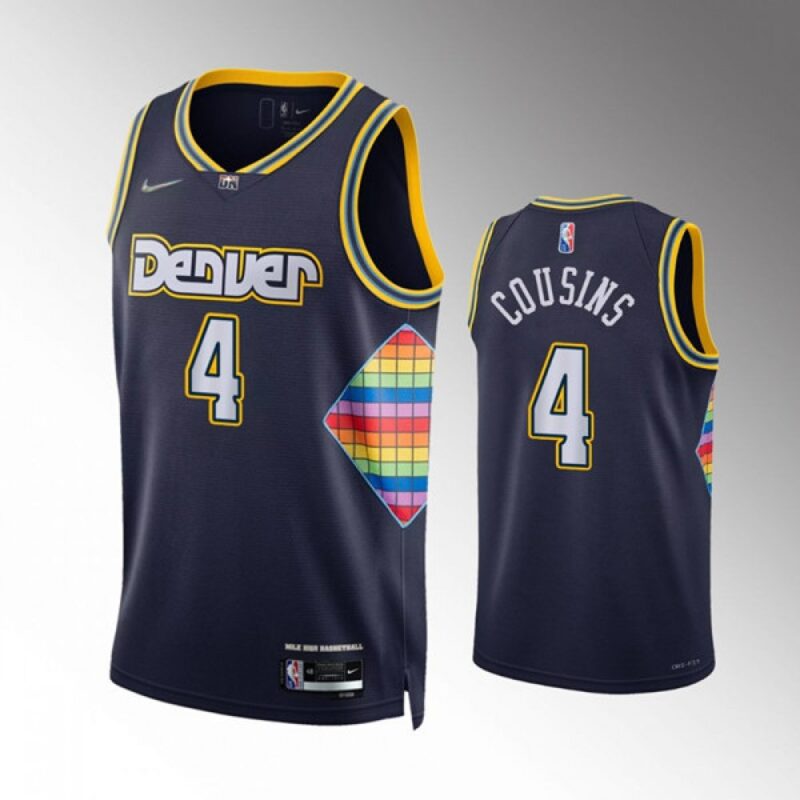 68642e3cd526e_1 Men's Denver Nuggets #4 DeMarcus Cousins Navy 2021/22 City Edition 75th Anniversary Stitched Jersey