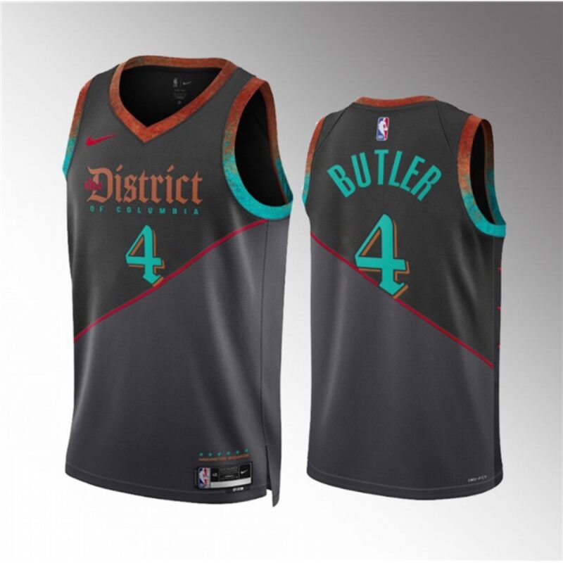 68642e4398197_1 Men's Washington Wizards #4 Jared Butler Black 2023/24 City Edition Stitched Basketball Jersey