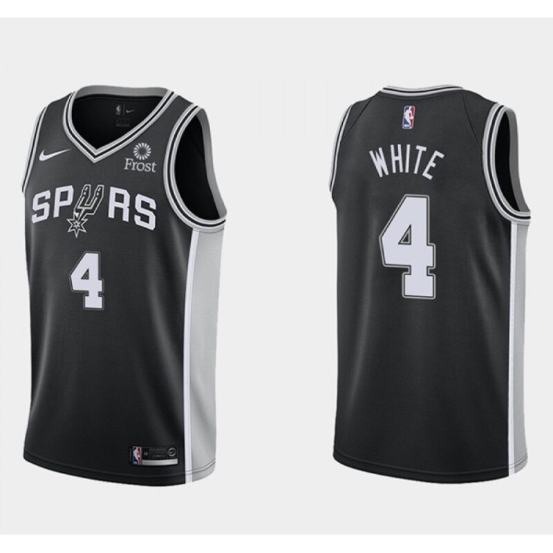 68642e64d7d85_1 Men's San Antonio Spurs #4 Derrick White Icon Edition Black Icon Edition Stitched Jersey