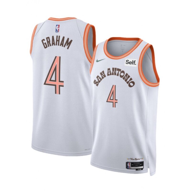 68642e6b8dbab_1 Men's San Antonio Spurs #4 Devonte' Graham White 2023/24 City Edition Stitched Basketball Jersey