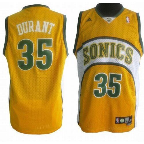 68642ebbdc9a5_1 Thunder #35 Kevin Durant Yellow Seattle SuperSonics Style Stitched NBA Jersey