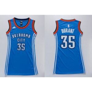 68642ecf7bd12_1 Thunder #35 Kevin Durant Blue Women's Dress Stitched NBA Jersey