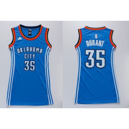68642ecf7bd12_1 Thunder #35 Kevin Durant Blue Women's Dress Stitched NBA Jersey