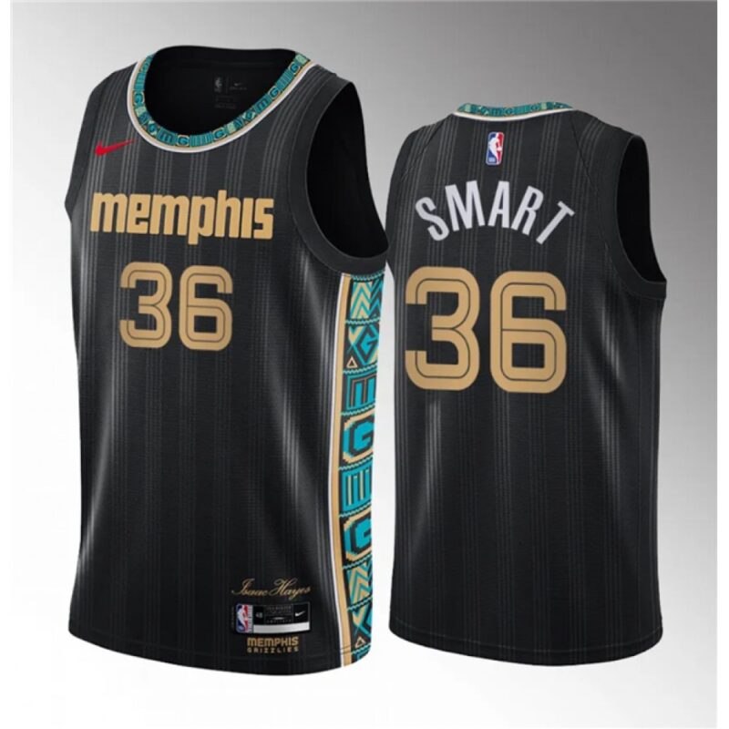 68642f3f028c6_1 Men's Memphis Grizzlies #36 Marcus Smart Black 2020/21 City Edition Stitched Basketball Jersey