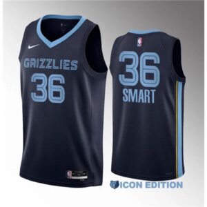 68642f49b285c_1 Men's Memphis Grizzlies #36 Marcus Smart Navy Icon Edition Stitched Basketball Jersey